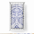 Maori Rugby Custom Ngaru Mangopare Baby Bed Cover Kikorangi Niho Taniwha Motif