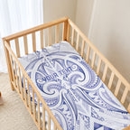 Maori Rugby Custom Ngaru Mangopare Baby Bed Cover Kikorangi Niho Taniwha Motif