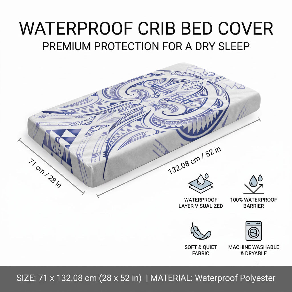Maori Rugby Custom Ngaru Mangopare Baby Bed Cover Kikorangi Niho Taniwha Motif