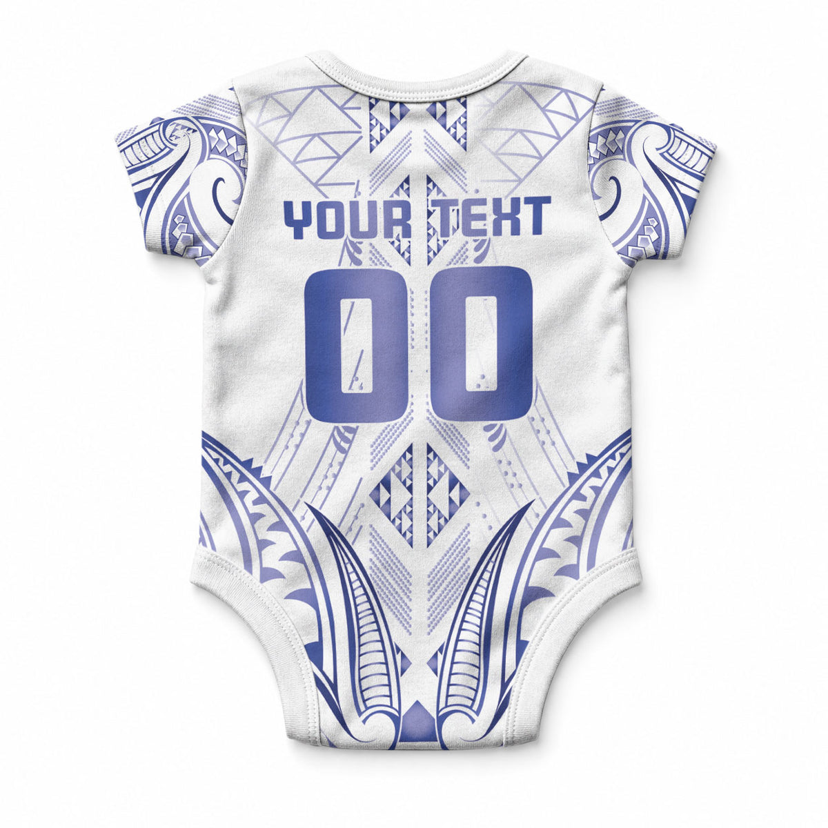 Maori Rugby Custom Ngaru Mangopare Baby Onesie Kikorangi Niho Taniwha Motif