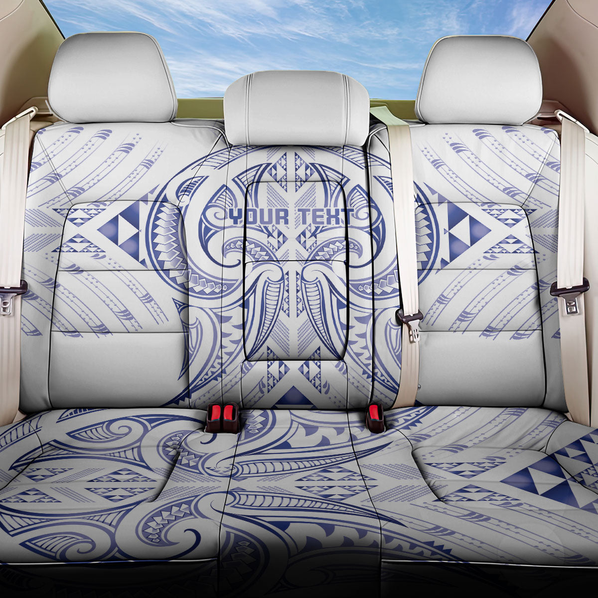 Maori Rugby Custom Ngaru Mangopare Back Car Seat Cover Kikorangi Niho Taniwha Motif