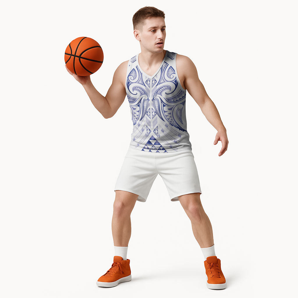 Maori Rugby Custom Ngaru Mangopare Basketball Jersey Kikorangi Niho Taniwha Motif