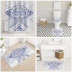 Maori Rugby Custom Ngaru Mangopare Bathroom Set Kikorangi Niho Taniwha Motif