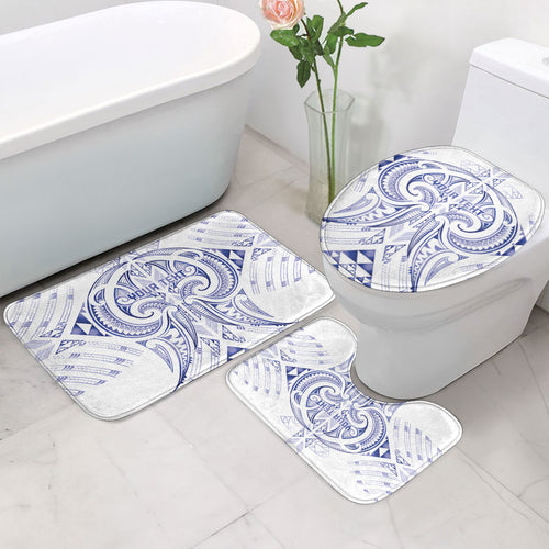 Maori Rugby Custom Ngaru Mangopare Bathroom Set Kikorangi Niho Taniwha Motif