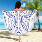 Maori Rugby Custom Ngaru Mangopare Beach Blanket Kikorangi Niho Taniwha Motif
