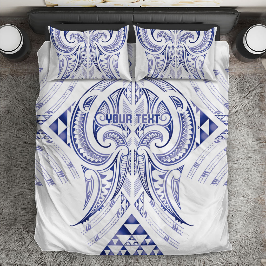 Maori Rugby Custom Ngaru Mangopare Bedding Set Kikorangi Niho Taniwha Motif