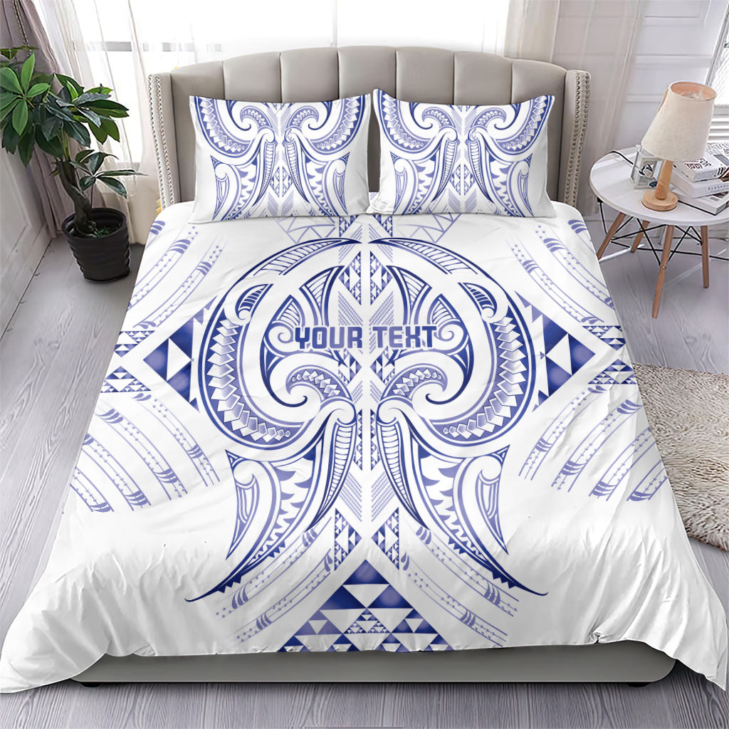 Maori Rugby Custom Ngaru Mangopare Bedding Set Kikorangi Niho Taniwha Motif