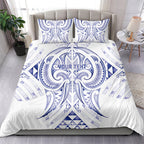 Maori Rugby Custom Ngaru Mangopare Bedding Set Kikorangi Niho Taniwha Motif