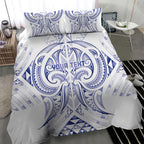 Maori Rugby Custom Ngaru Mangopare Bedding Set Kikorangi Niho Taniwha Motif