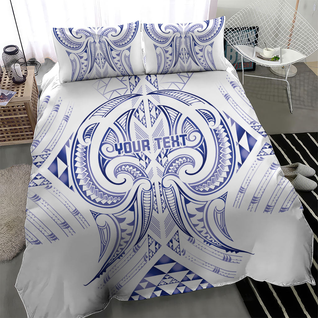 Maori Rugby Custom Ngaru Mangopare Bedding Set Kikorangi Niho Taniwha Motif
