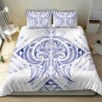 Maori Rugby Custom Ngaru Mangopare Bedding Set Kikorangi Niho Taniwha Motif