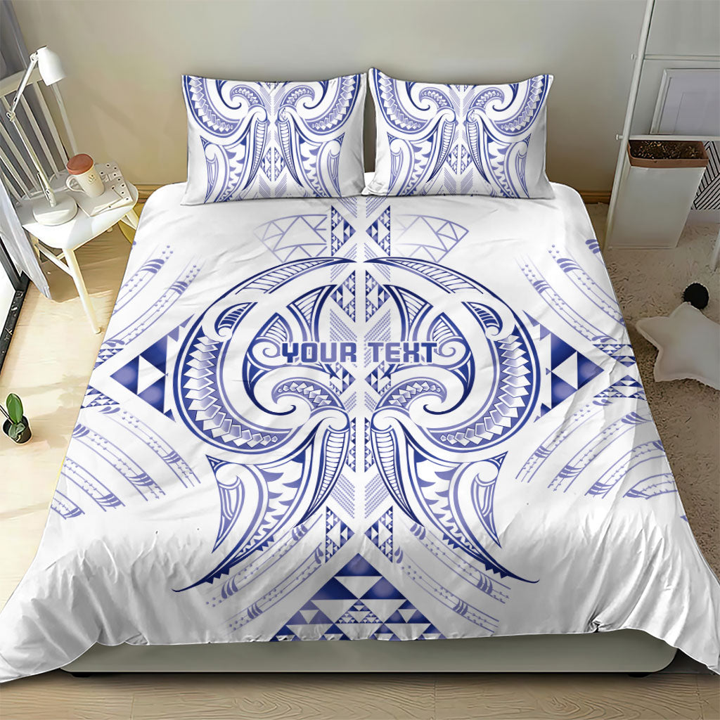 Maori Rugby Custom Ngaru Mangopare Bedding Set Kikorangi Niho Taniwha Motif