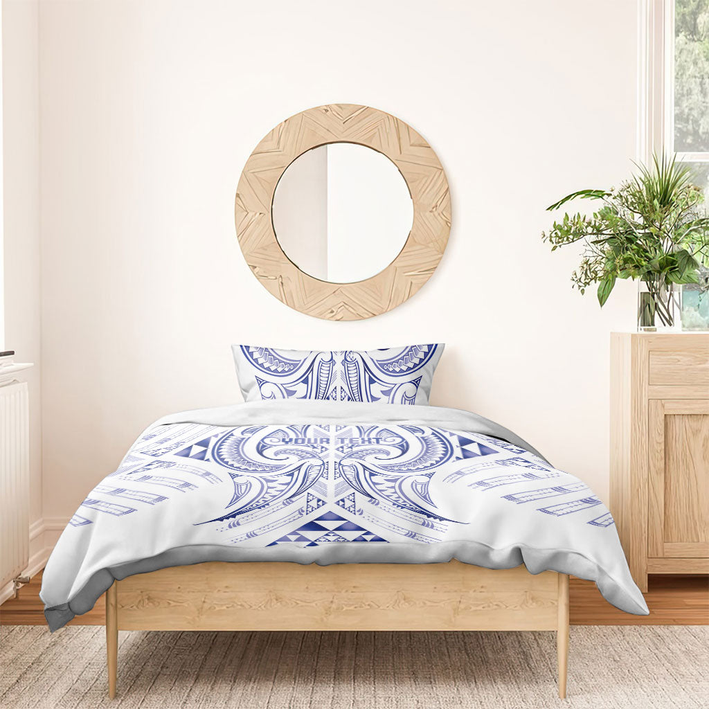 Maori Rugby Custom Ngaru Mangopare Bedding Set Kikorangi Niho Taniwha Motif