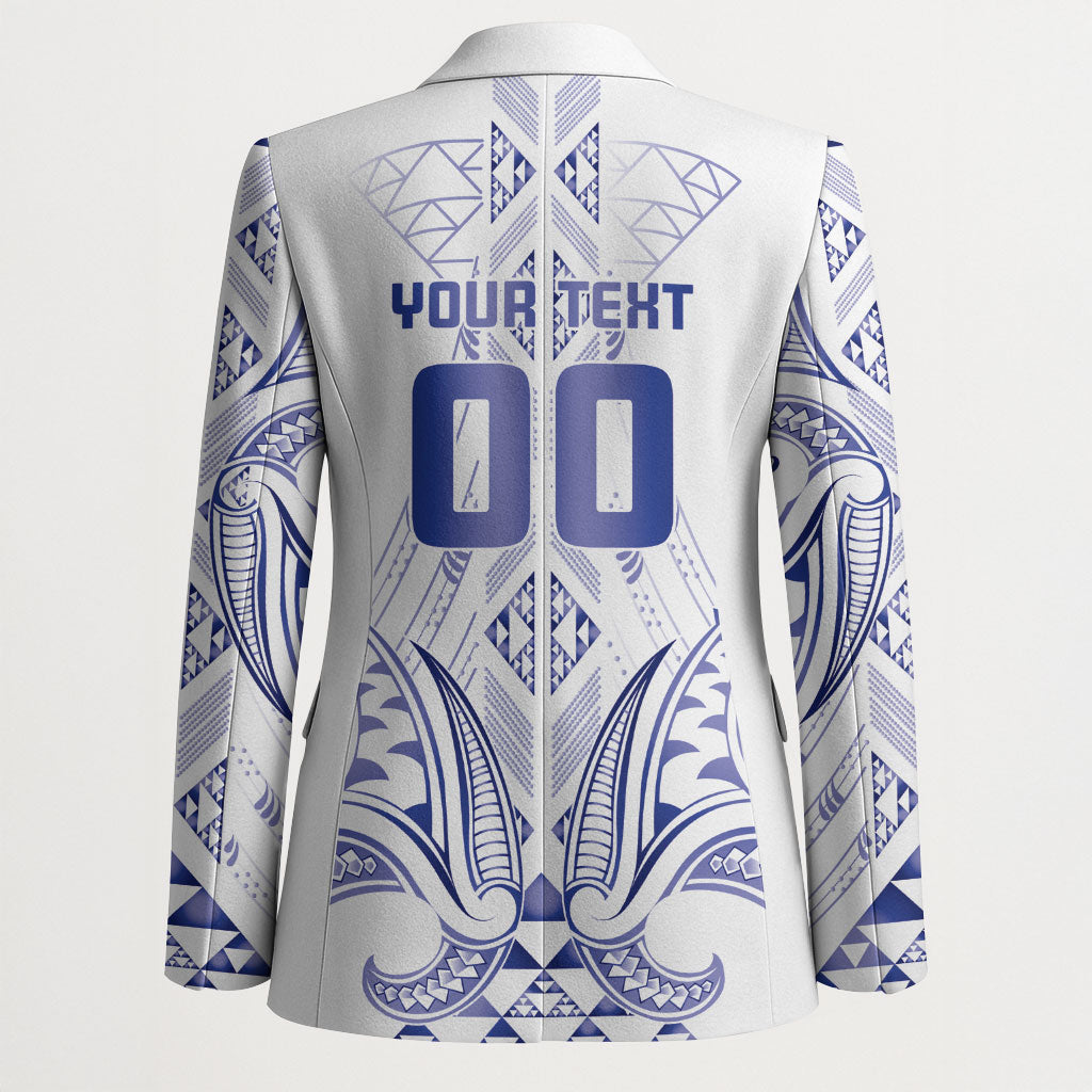 Maori Rugby Custom Ngaru Mangopare Blazer Kikorangi Niho Taniwha Motif