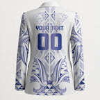 Maori Rugby Custom Ngaru Mangopare Blazer Kikorangi Niho Taniwha Motif