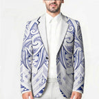 Maori Rugby Custom Ngaru Mangopare Blazer Kikorangi Niho Taniwha Motif