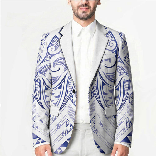 Maori Rugby Custom Ngaru Mangopare Blazer Kikorangi Niho Taniwha Motif