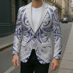 Maori Rugby Custom Ngaru Mangopare Blazer Kikorangi Niho Taniwha Motif