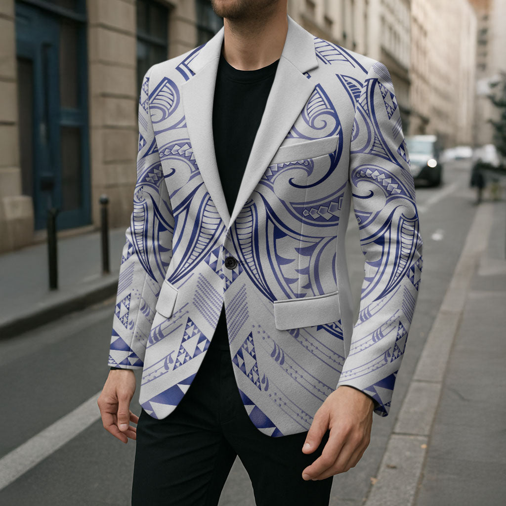 Maori Rugby Custom Ngaru Mangopare Blazer Kikorangi Niho Taniwha Motif