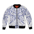 Maori Rugby Custom Ngaru Mangopare Bomber Jacket Kikorangi Niho Taniwha Motif