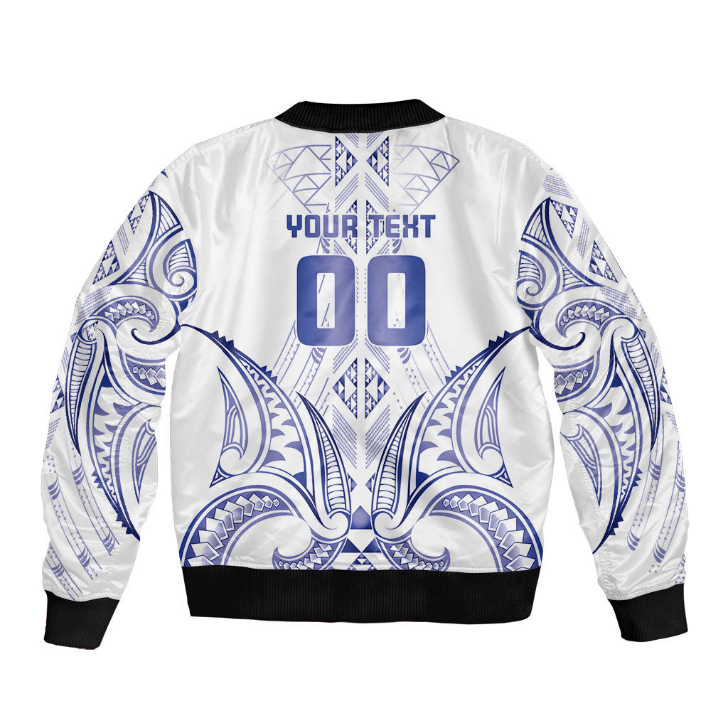 Maori Rugby Custom Ngaru Mangopare Bomber Jacket Kikorangi Niho Taniwha Motif