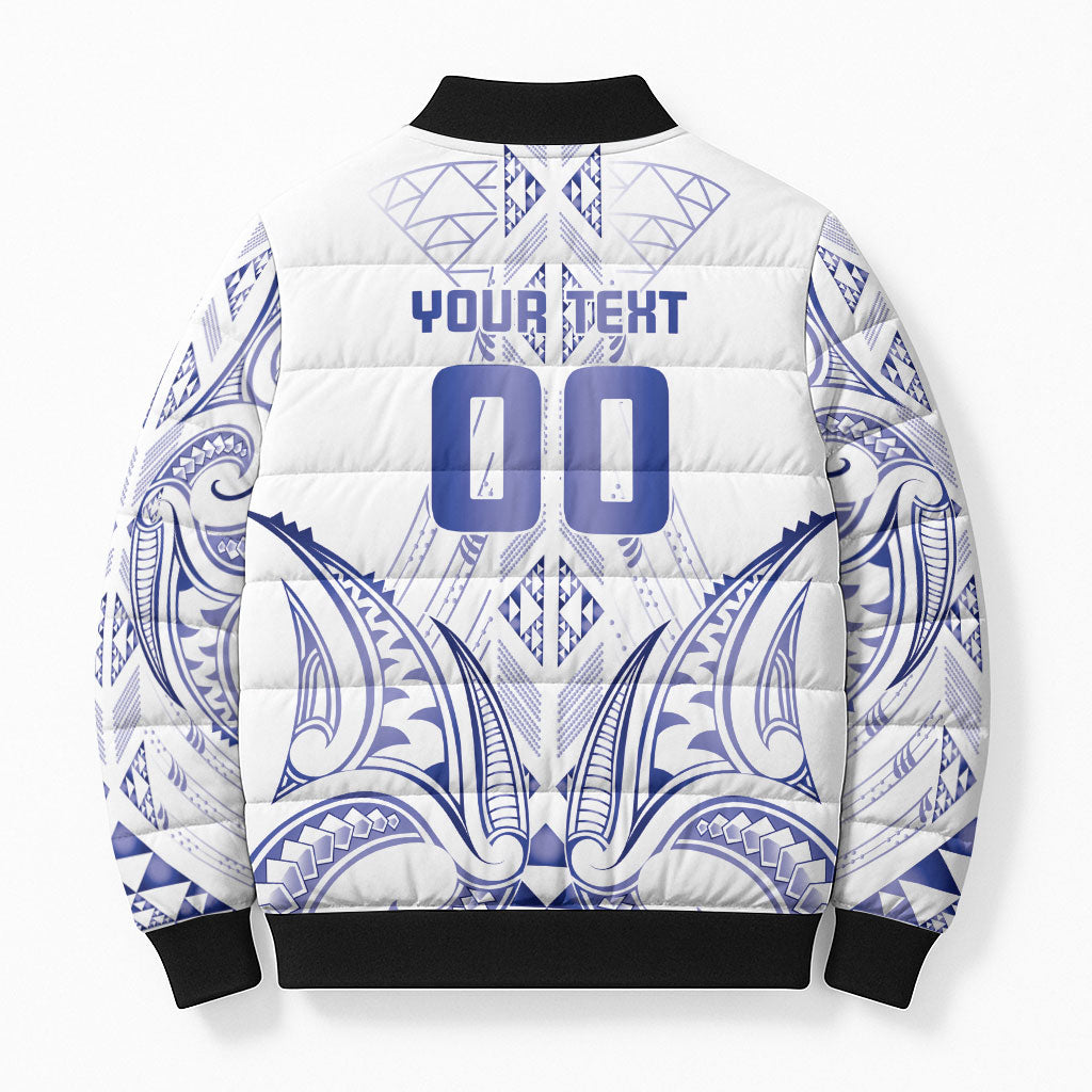 Maori Rugby Custom Ngaru Mangopare Bomber Puffer Jacket Kikorangi Niho Taniwha Motif