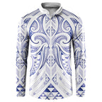 Maori Rugby Custom Ngaru Mangopare Button Sweatshirt Kikorangi Niho Taniwha Motif