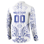 Maori Rugby Custom Ngaru Mangopare Button Sweatshirt Kikorangi Niho Taniwha Motif