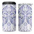 Maori Rugby Custom Ngaru Mangopare 4 in 1 Can Cooler Tumbler Kikorangi Niho Taniwha Motif