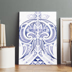 Maori Rugby Custom Ngaru Mangopare Canvas Wall Art Kikorangi Niho Taniwha Motif