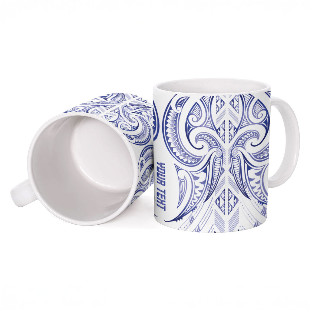Maori Rugby Custom Ngaru Mangopare Ceramic Mug Kikorangi Niho Taniwha Motif