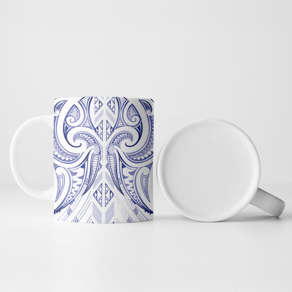 Maori Rugby Custom Ngaru Mangopare Ceramic Mug Kikorangi Niho Taniwha Motif