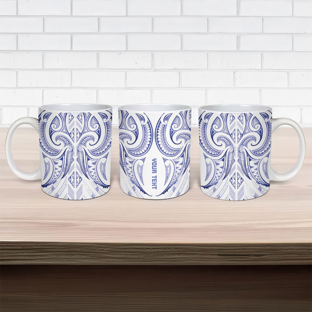 Maori Rugby Custom Ngaru Mangopare Ceramic Mug Kikorangi Niho Taniwha Motif
