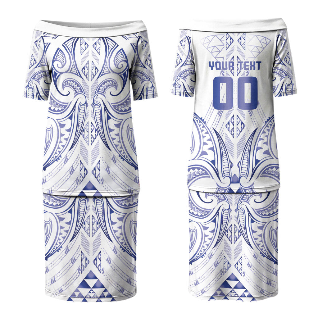 Maori Rugby Custom Ngaru Mangopare Couples Matching Puletasi and Hawaiian Shirt Kikorangi Niho Taniwha Motif