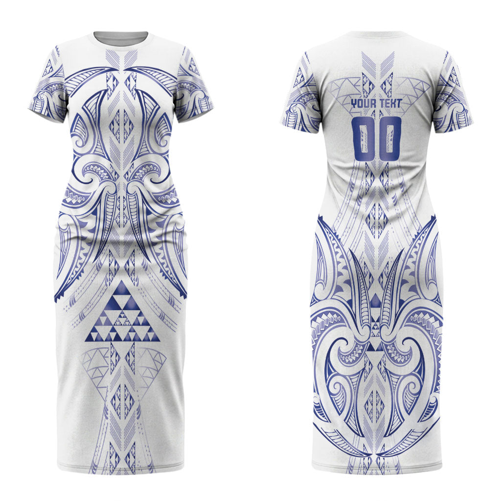 Maori Rugby Custom Ngaru Mangopare Couples Matching Short Sleeve Bodycon Dress and Long Sleeve Button Shirt Kikorangi Niho Taniwha Motif