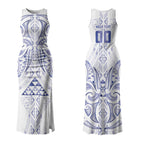 Maori Rugby Custom Ngaru Mangopare Couples Matching Tank Maxi Dress and Hawaiian Shirt Kikorangi Niho Taniwha Motif
