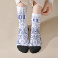 Maori Rugby Custom Ngaru Mangopare Crew Socks Kikorangi Niho Taniwha Motif