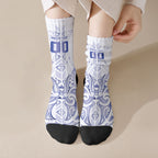 Maori Rugby Custom Ngaru Mangopare Crew Socks Kikorangi Niho Taniwha Motif