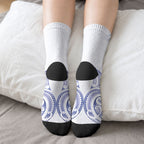 Maori Rugby Custom Ngaru Mangopare Crew Socks Kikorangi Niho Taniwha Motif