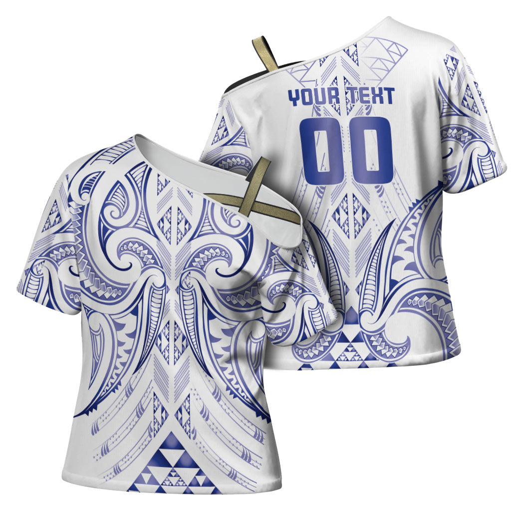 Maori Rugby Custom Ngaru Mangopare Cross Shoulder Shirt Kikorangi Niho Taniwha Motif