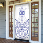 Maori Rugby Custom Ngaru Mangopare Door Cover Kikorangi Niho Taniwha Motif