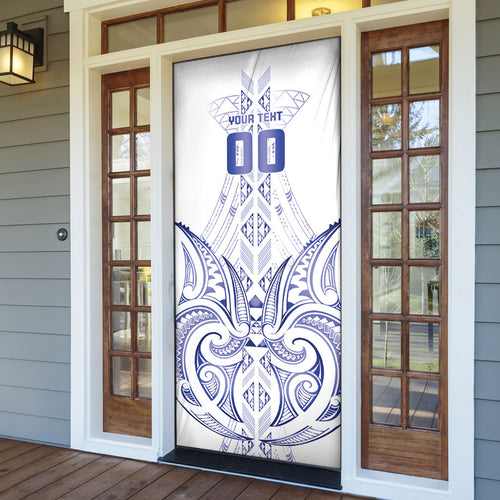 Maori Rugby Custom Ngaru Mangopare Door Cover Kikorangi Niho Taniwha Motif