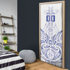 Maori Rugby Custom Ngaru Mangopare Door Cover Kikorangi Niho Taniwha Motif