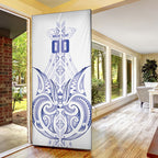 Maori Rugby Custom Ngaru Mangopare Door Cover Kikorangi Niho Taniwha Motif