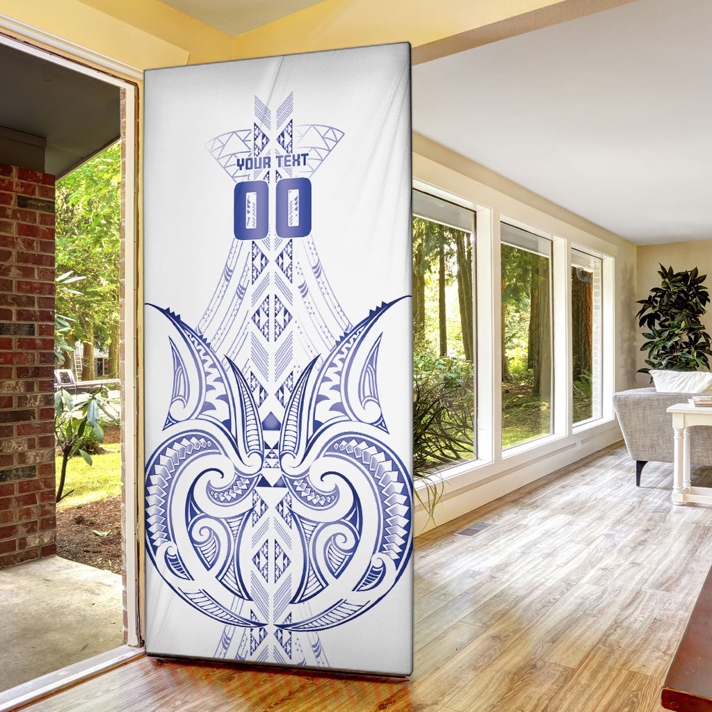 Maori Rugby Custom Ngaru Mangopare Door Cover Kikorangi Niho Taniwha Motif