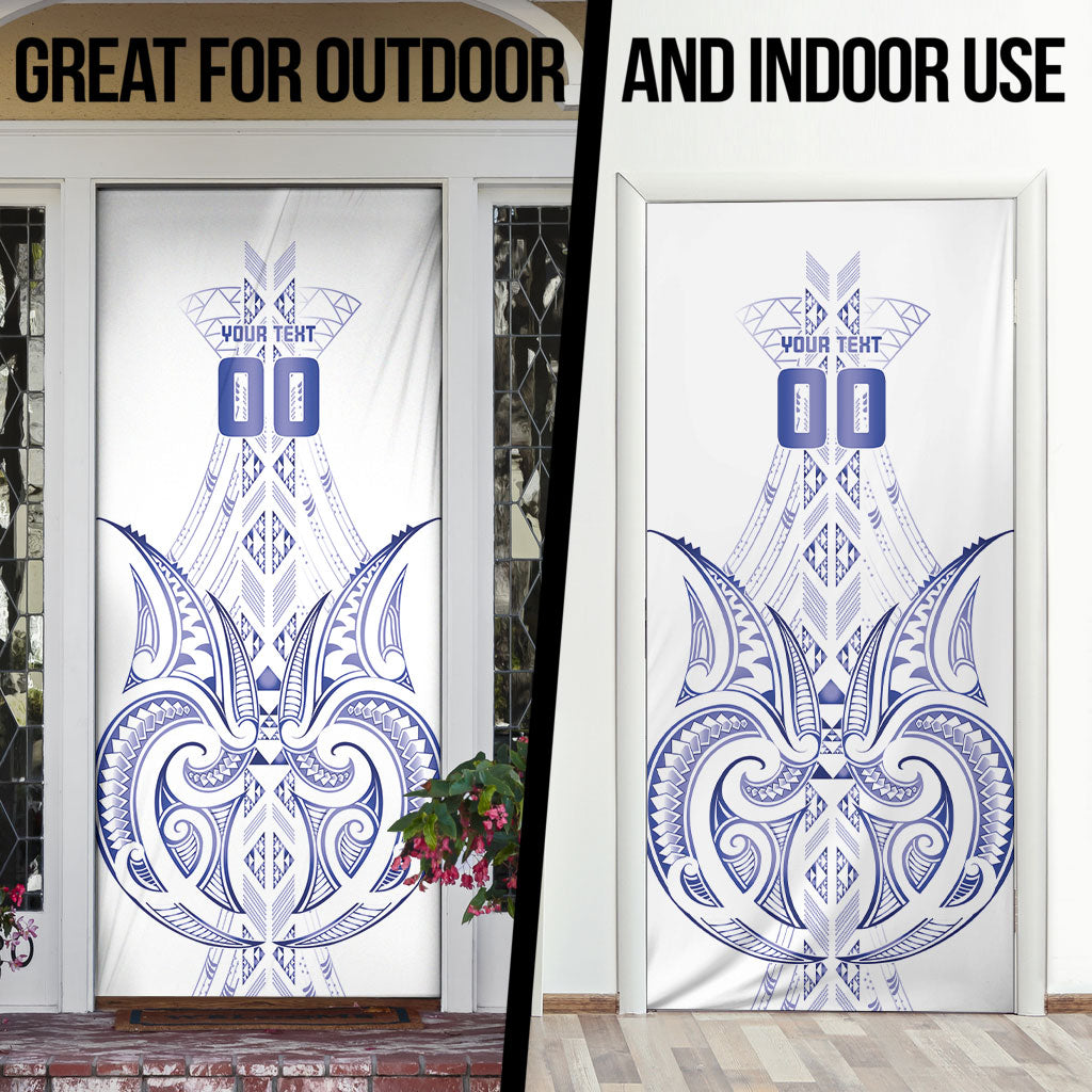 Maori Rugby Custom Ngaru Mangopare Door Cover Kikorangi Niho Taniwha Motif
