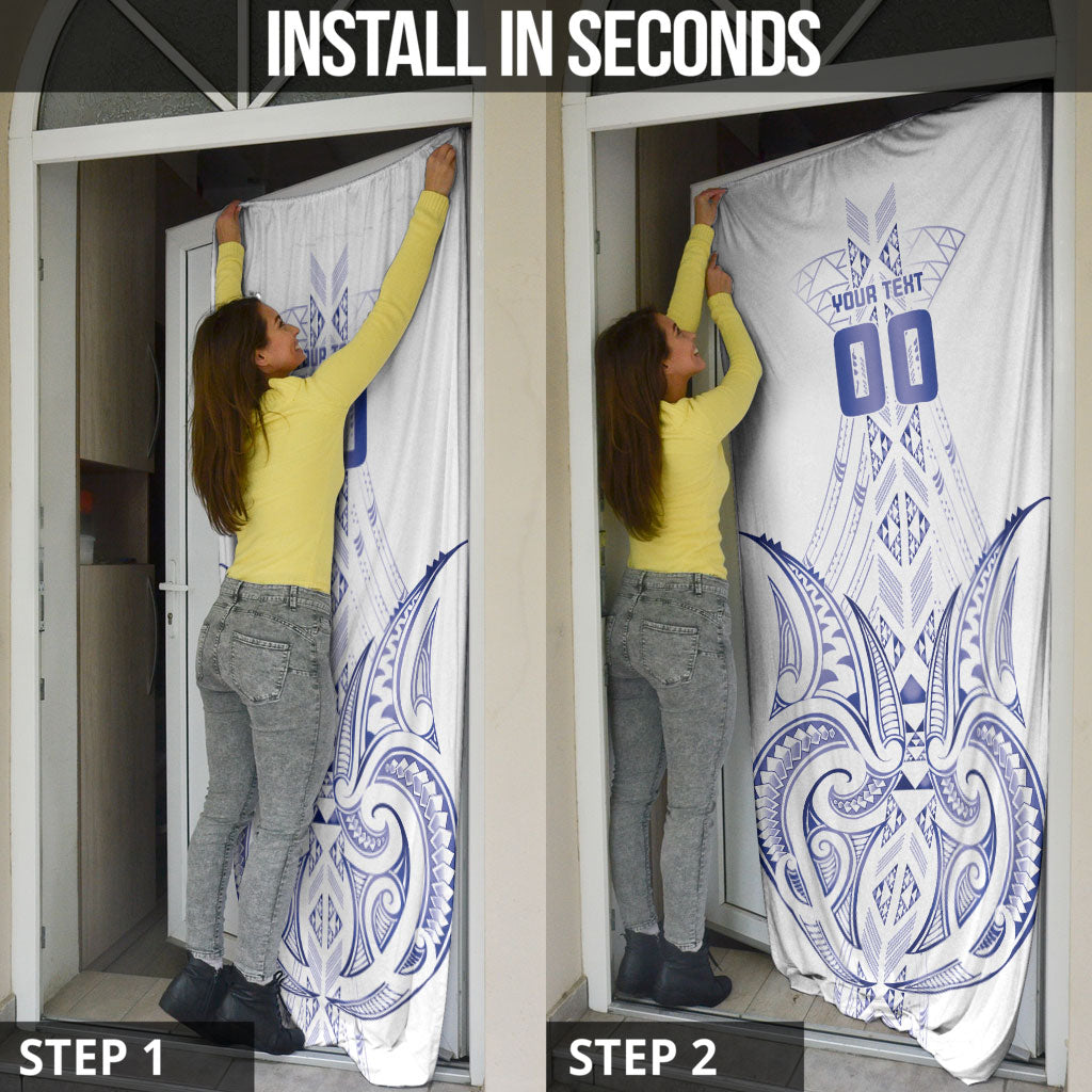 Maori Rugby Custom Ngaru Mangopare Door Cover Kikorangi Niho Taniwha Motif