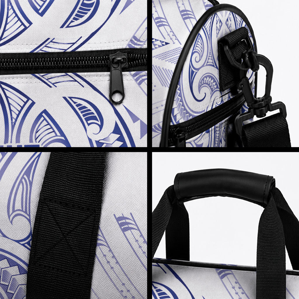 Maori Rugby Custom Ngaru Mangopare Duffle Bag Kikorangi Niho Taniwha Motif