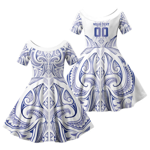 Maori Rugby Custom Ngaru Mangopare Family Matching Mermaid Dress and Hawaiian Shirt Kikorangi Niho Taniwha Motif