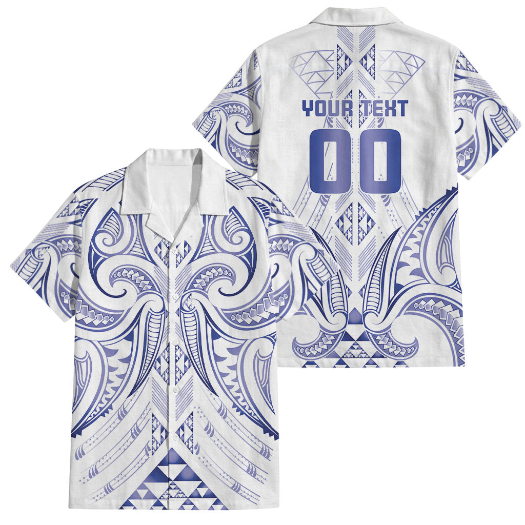 Maori Rugby Custom Ngaru Mangopare Family Matching Off The Shoulder Long Sleeve Dress and Hawaiian Shirt Kikorangi Niho Taniwha Motif